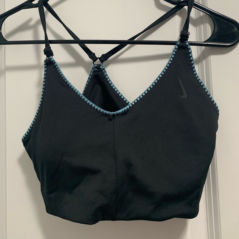 NIKE black and burnt orange yoga sports bra